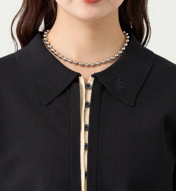  「長袖ポロニット」|カーディガン|