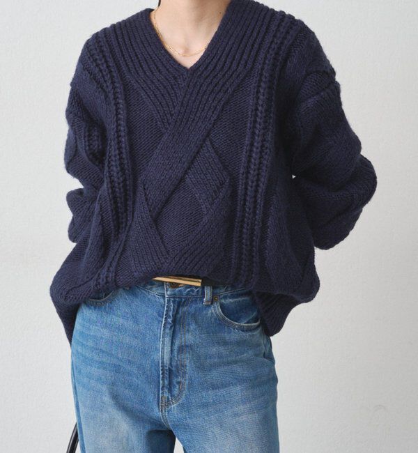  「ケーブルVニット」|ニット・セーター|
