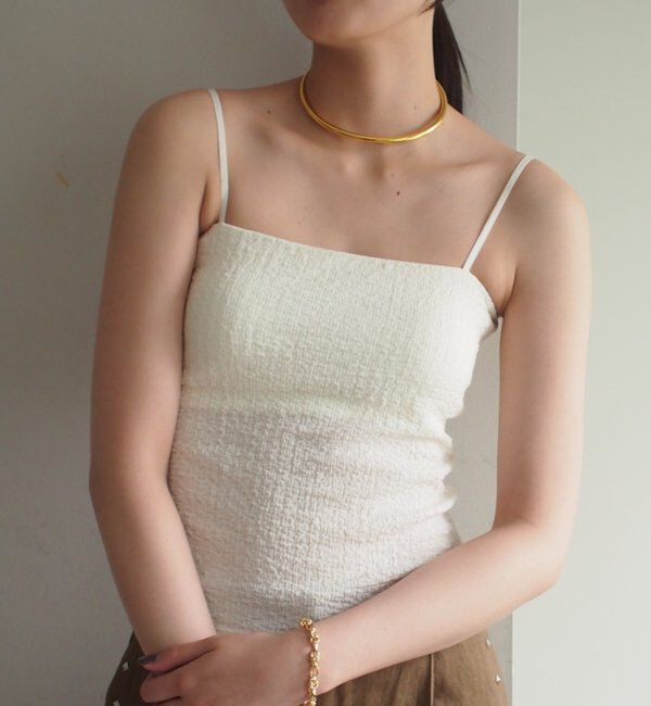  「【earthy_/アーシー】カップ付きジャガードキャミ」|Tシャツ・カットソー|