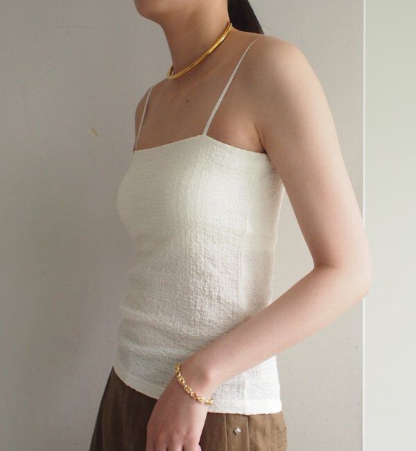  「【earthy_/アーシー】カップ付きジャガードキャミ」|Tシャツ・カットソー|