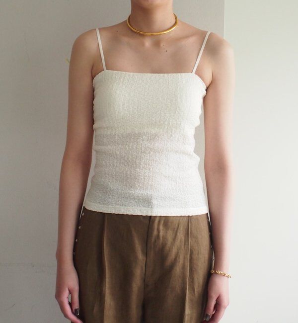  「【earthy_/アーシー】カップ付きジャガードキャミ」|Tシャツ・カットソー|