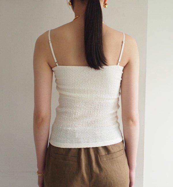  「【earthy_/アーシー】カップ付きジャガードキャミ」|Tシャツ・カットソー|