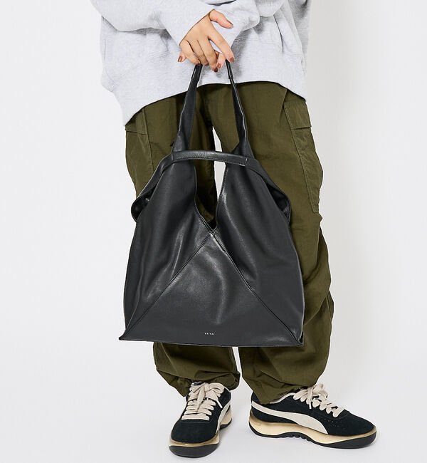 ABAHOUSE「【YArKA/ヤーカ】 real leather different lengt」|トートバッグ|ブラック