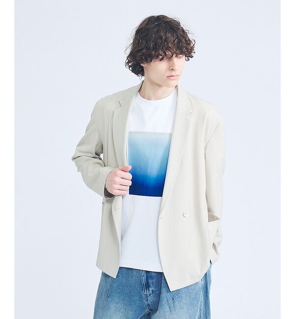 ABAHOUSE「【セットアップ対応】デニムライクツイル ダブルジャケット」|その他|ベージュ