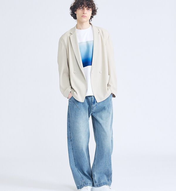 ABAHOUSE「【セットアップ対応】デニムライクツイル ダブルジャケット」|その他|