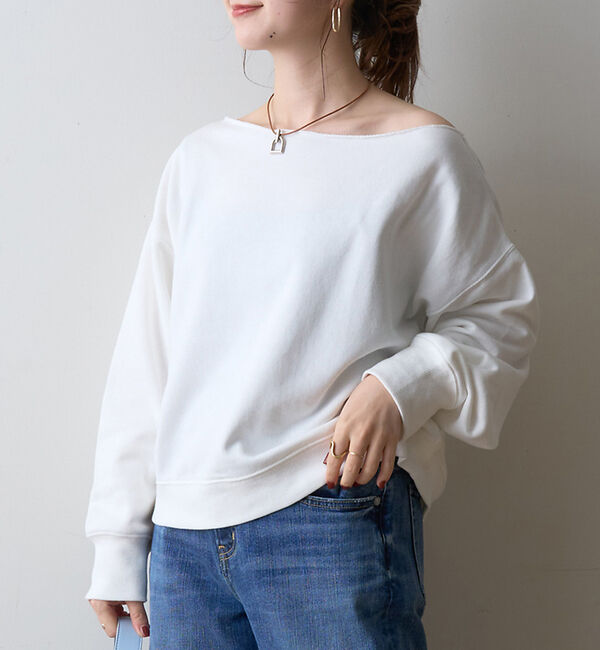 Rouge vif「【一部店舗限定】オフショルルーズスウェット」|スウェット・ジャージ|ホワイト