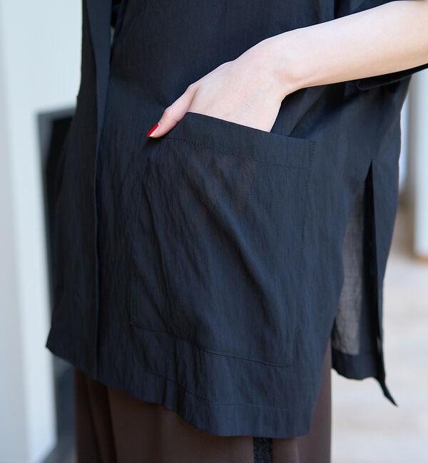 Rouge vif「強撚半袖シアーフォルムジャケット」|テーラードジャケット|