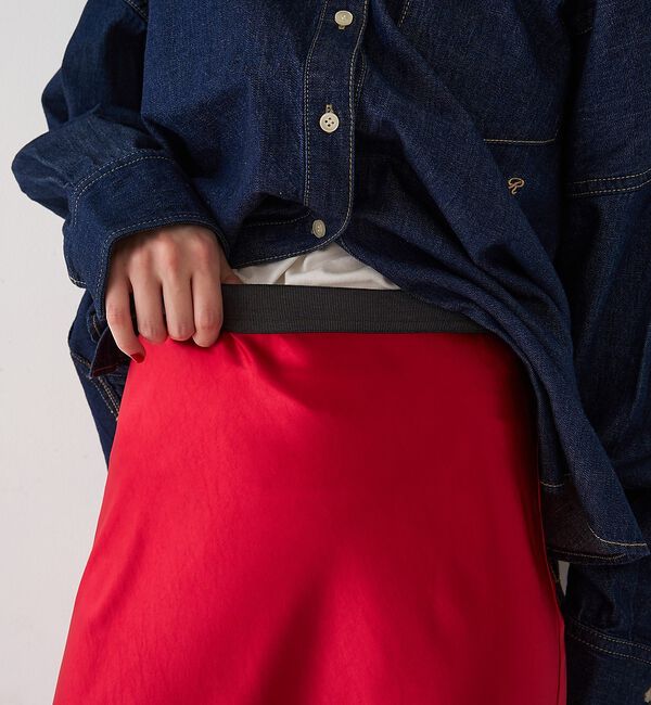 Rouge vif「サテンマーメイドイージーロングスカート」|スカート|