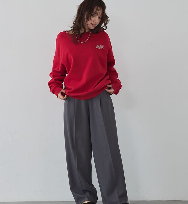 abahouse mavie「【後ろウエストゴム】タックワイドスラックス　m_01/シーズンレス/メンズライク」|その他|