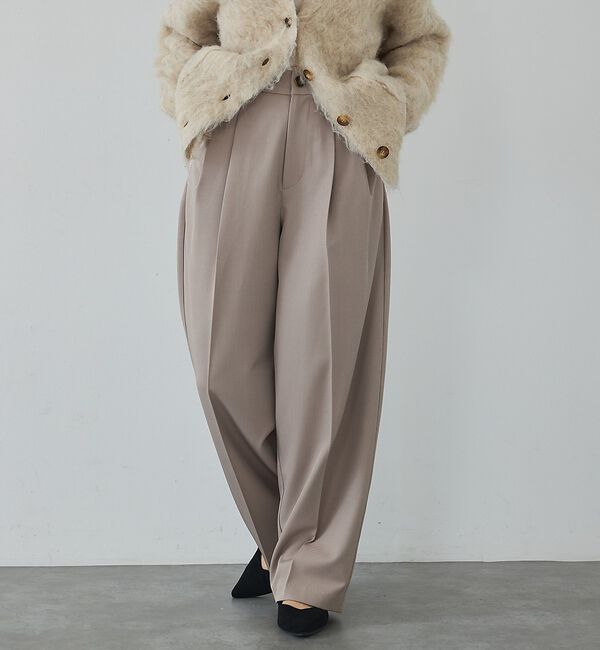 abahouse mavie「【後ろウエストゴム】タックワイドスラックス　m_01/シーズンレス/メンズライク」|その他|