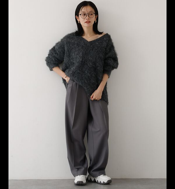 abahouse mavie「【後ろウエストゴム】タックワイドスラックス　m_01/シーズンレス/メンズライク」|その他|