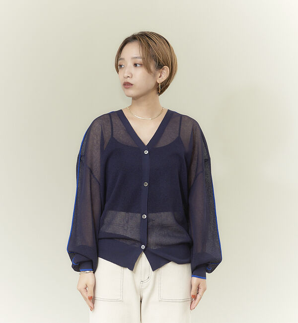 NOMINE「【前後着用可】2WAYシアーラインカーディガン」|カーディガン|