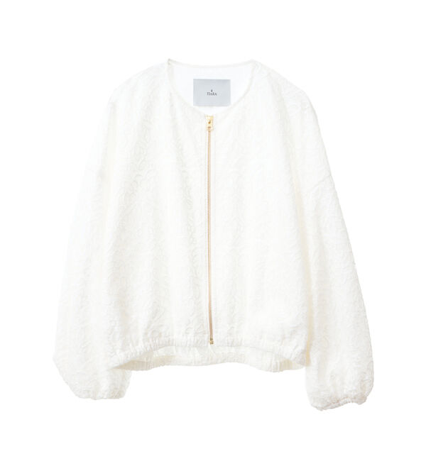 TIARA「レースブルゾン」|ノーカラージャケット|