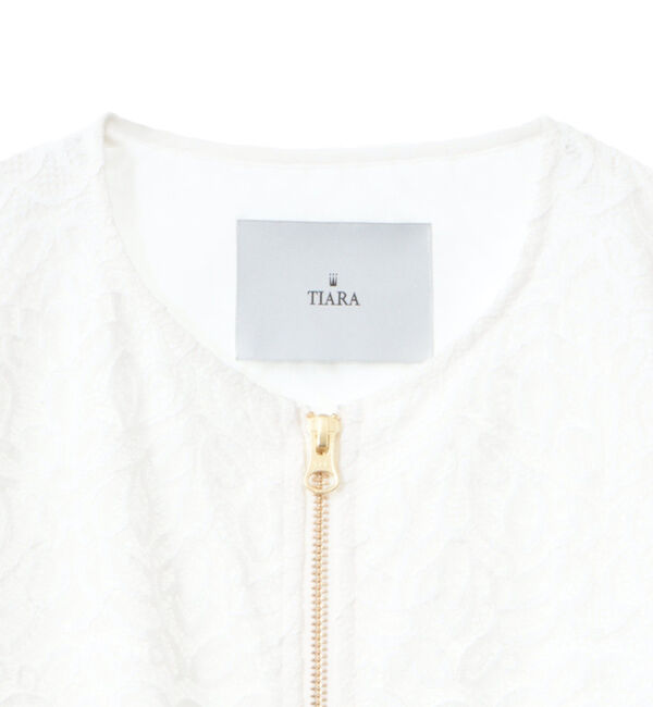 TIARA「レースブルゾン」|ノーカラージャケット|