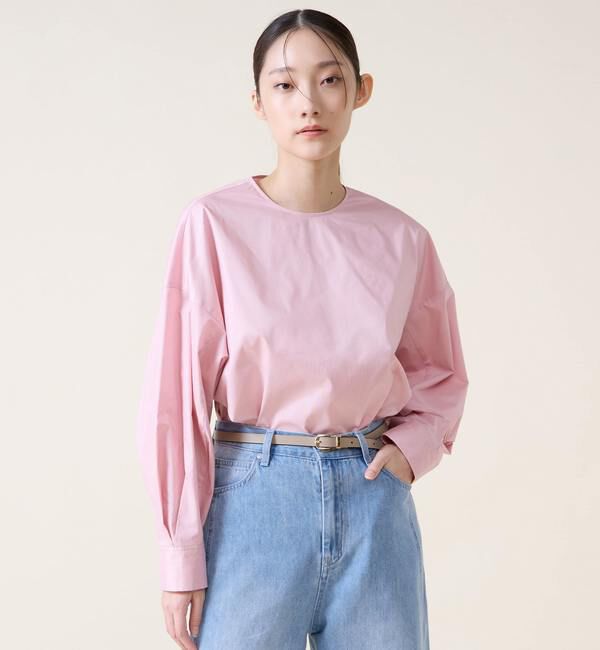 TIARA「タックスリーブプルオーバー」|シャツ・ブラウス|ピンク