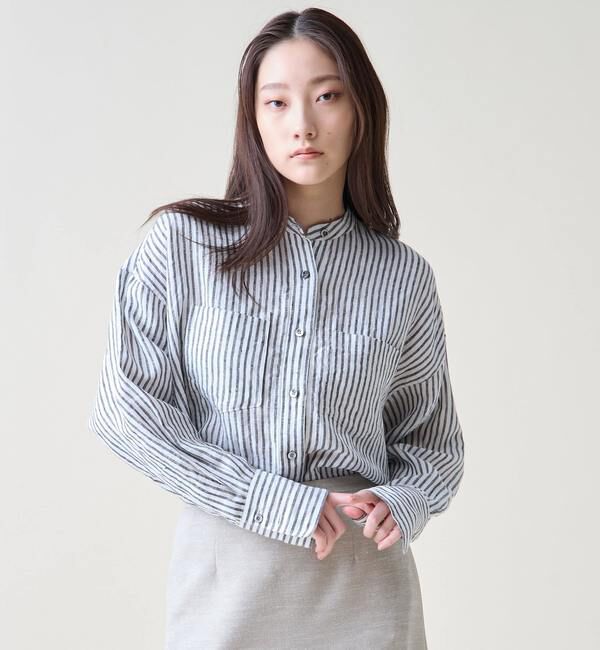 TIARA「リネンバンドカラーシャツ」|シャツ・ブラウス|