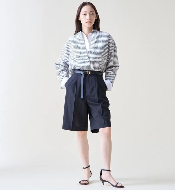 TIARA「リネンバンドカラーシャツ」|シャツ・ブラウス|