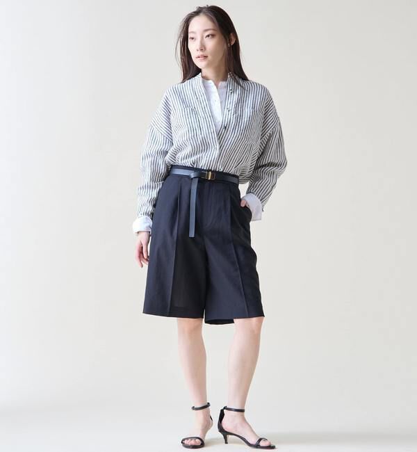 TIARA「リネンバンドカラーシャツ」|シャツ・ブラウス|