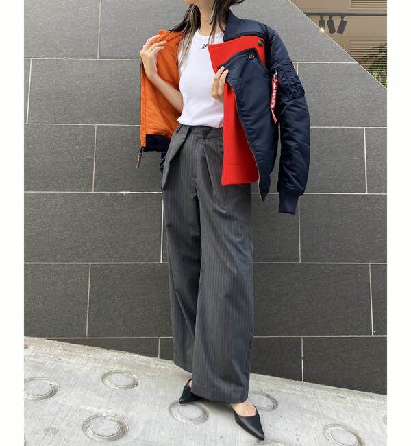 A_「【A_/エース】ピンストライプタックパンツ」|その他|