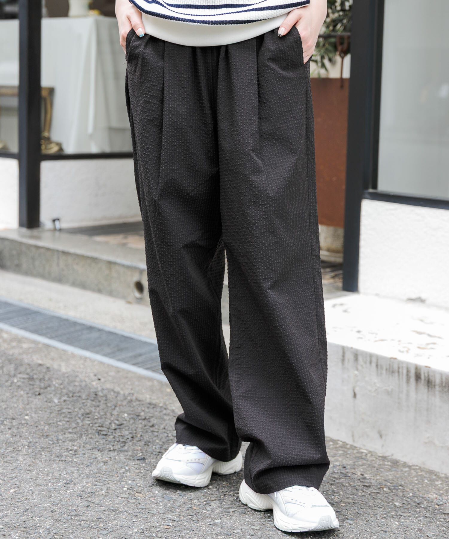 URBAN RESEARCH DOORS「FORK&SPOON　アニヴェンサッカーパンツ」|その他|ブラック