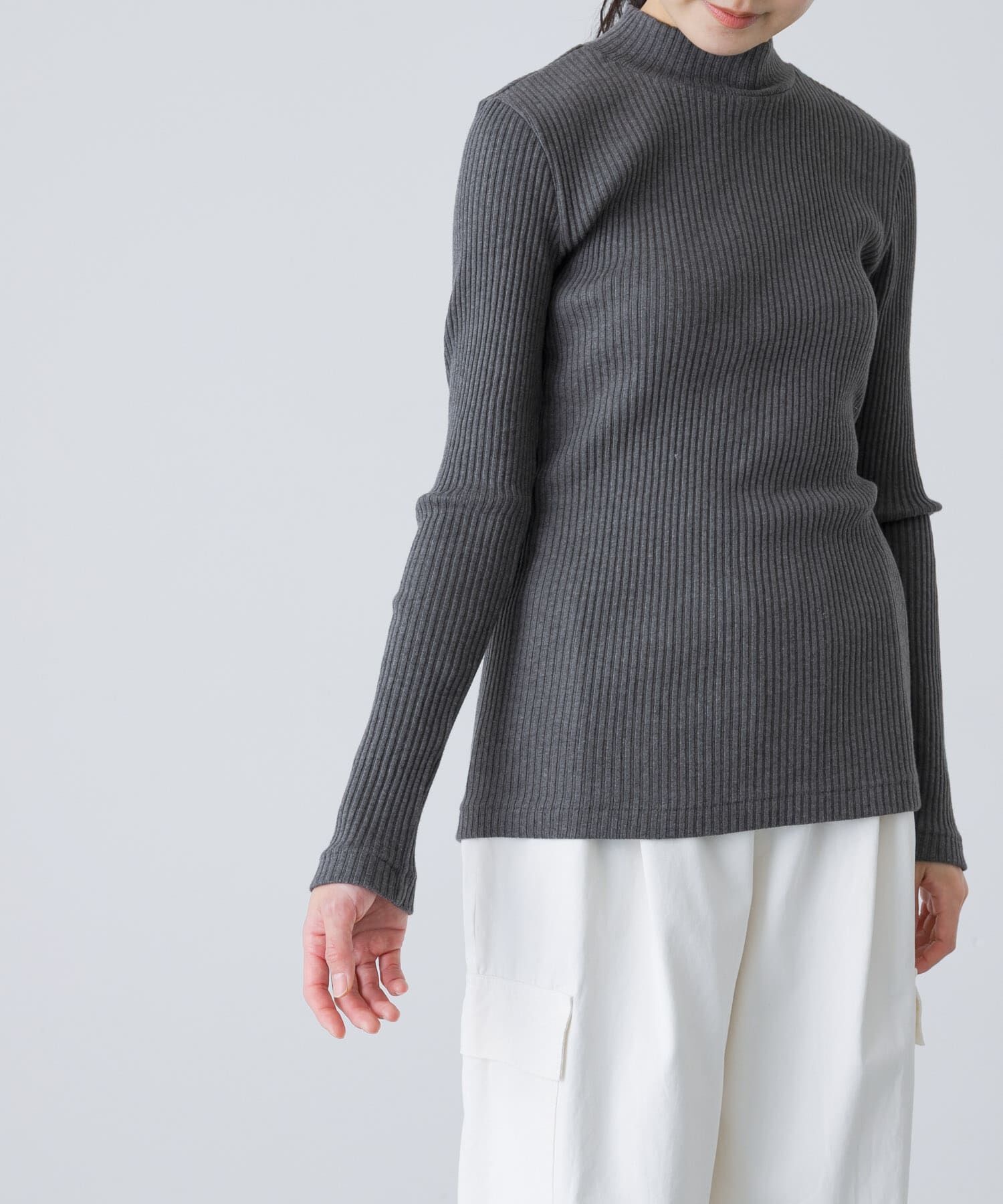 かぐれ「ヤクコットンハイネックカットソー」|Tシャツ・カットソー|