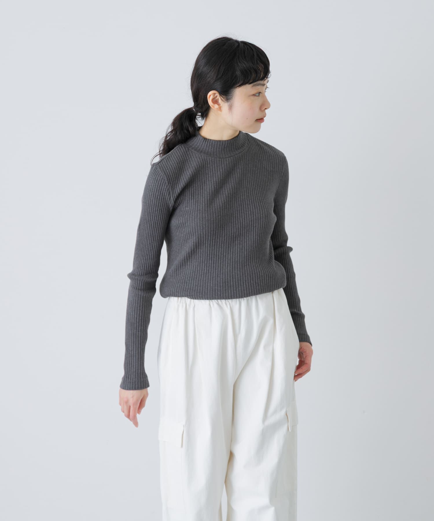 かぐれ「ヤクコットンハイネックカットソー」|Tシャツ・カットソー|