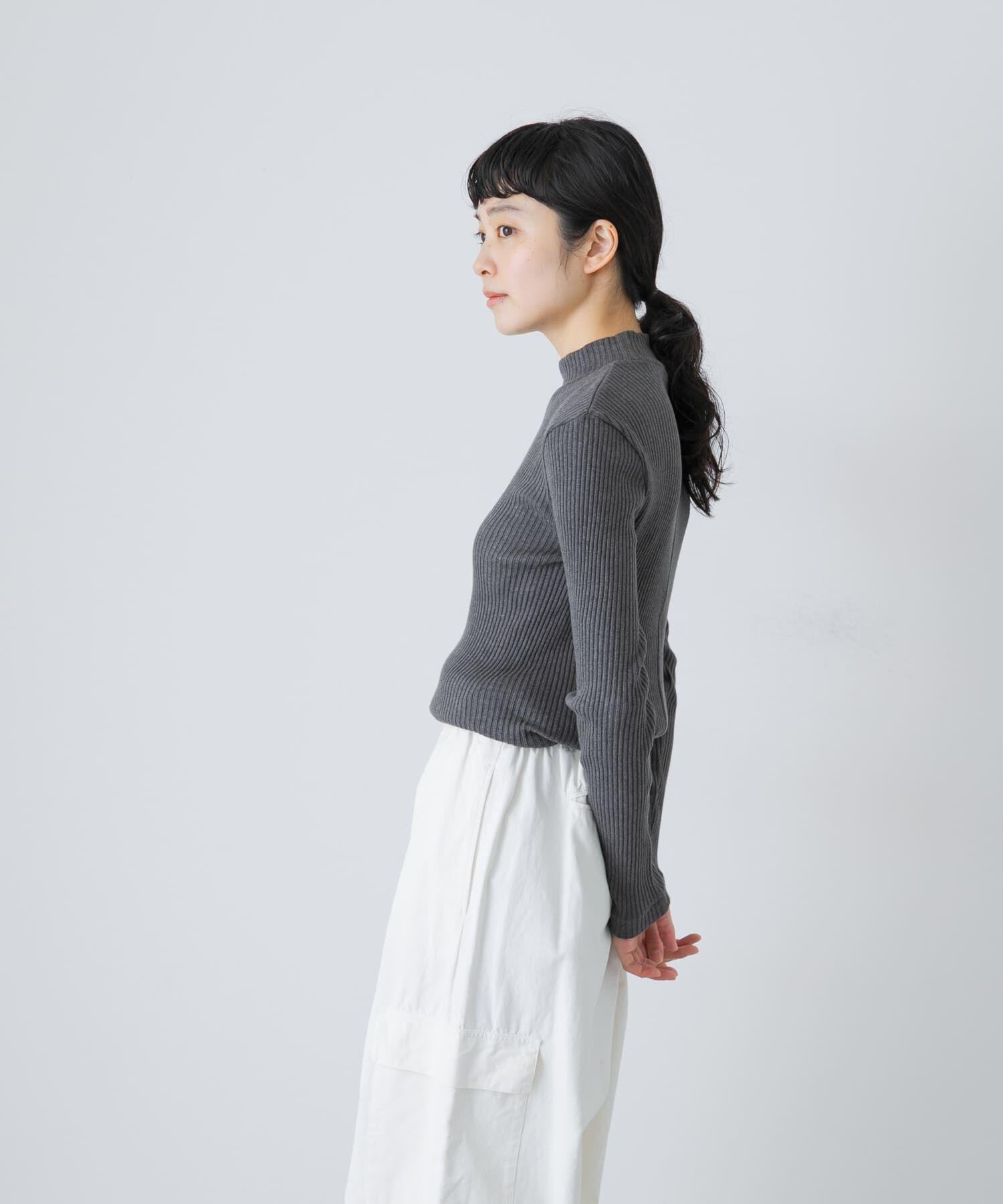 かぐれ「ヤクコットンハイネックカットソー」|Tシャツ・カットソー|