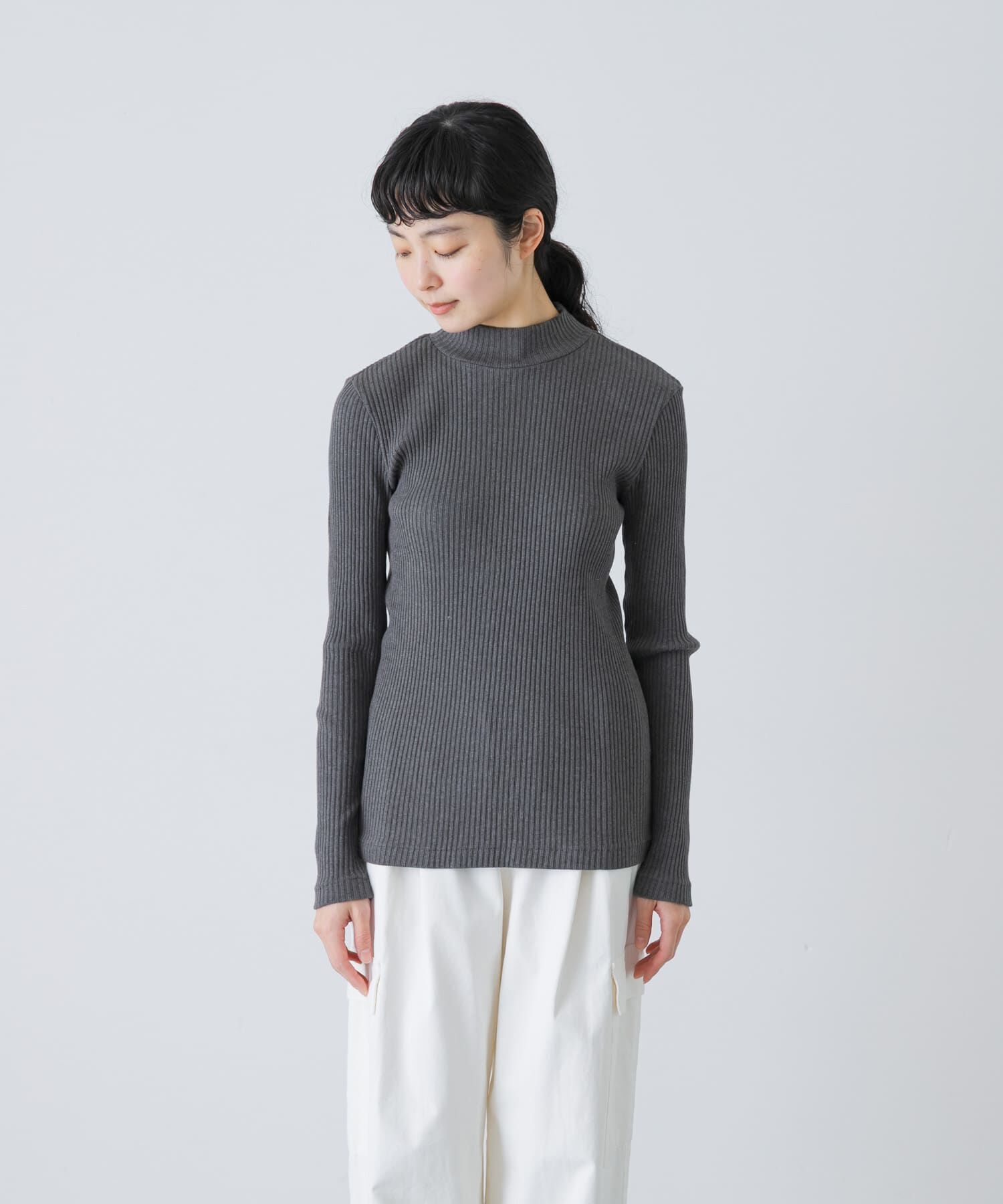 かぐれ「ヤクコットンハイネックカットソー」|Tシャツ・カットソー|