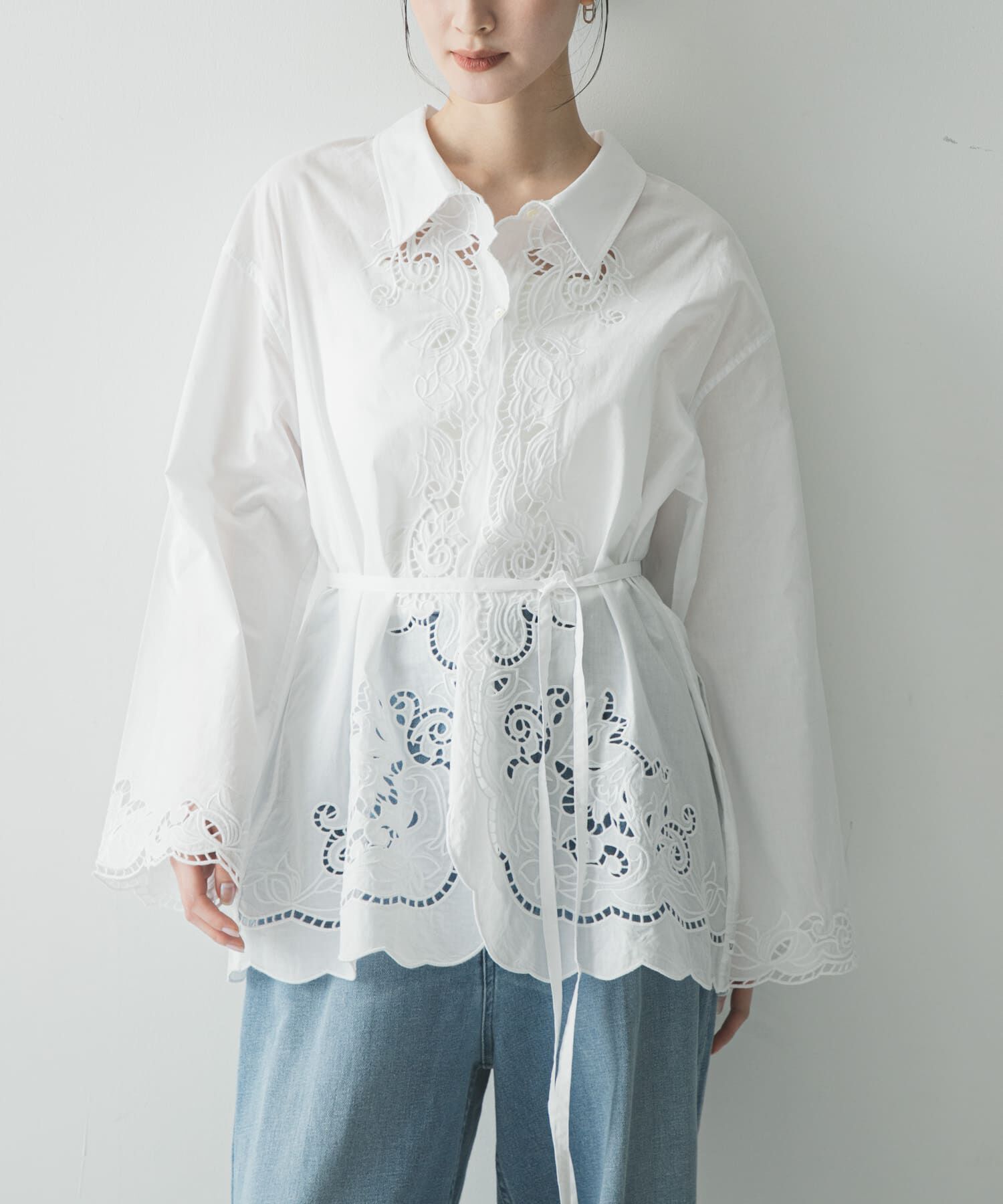 URBAN RESEARCH「カットワーク刺繍シャツ」|シャツ・ブラウス|