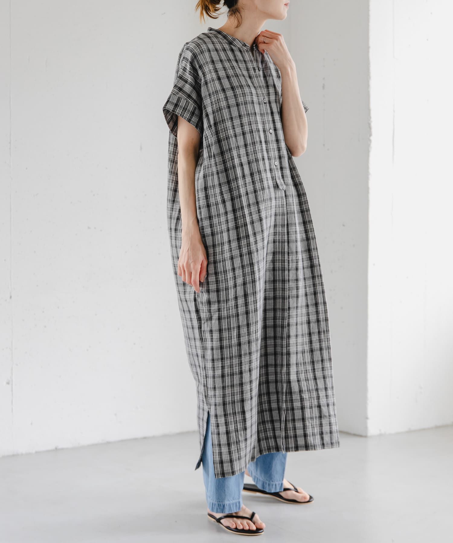 URBAN RESEARCH DOORS「FORK&SPOON　リネンレーヨンシャツワンピース」|ワンピース|