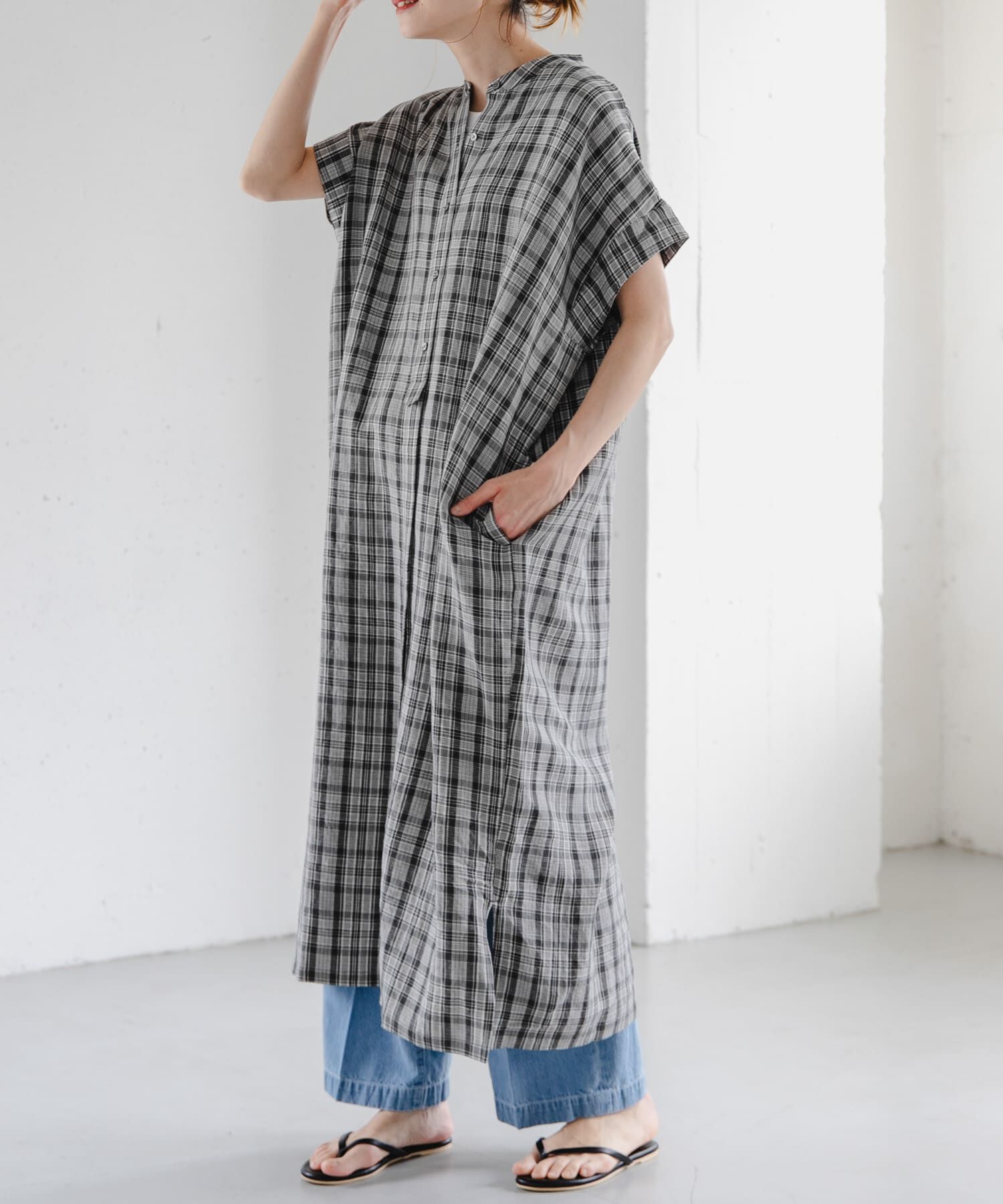 URBAN RESEARCH DOORS「FORK&SPOON　リネンレーヨンシャツワンピース」|ワンピース|