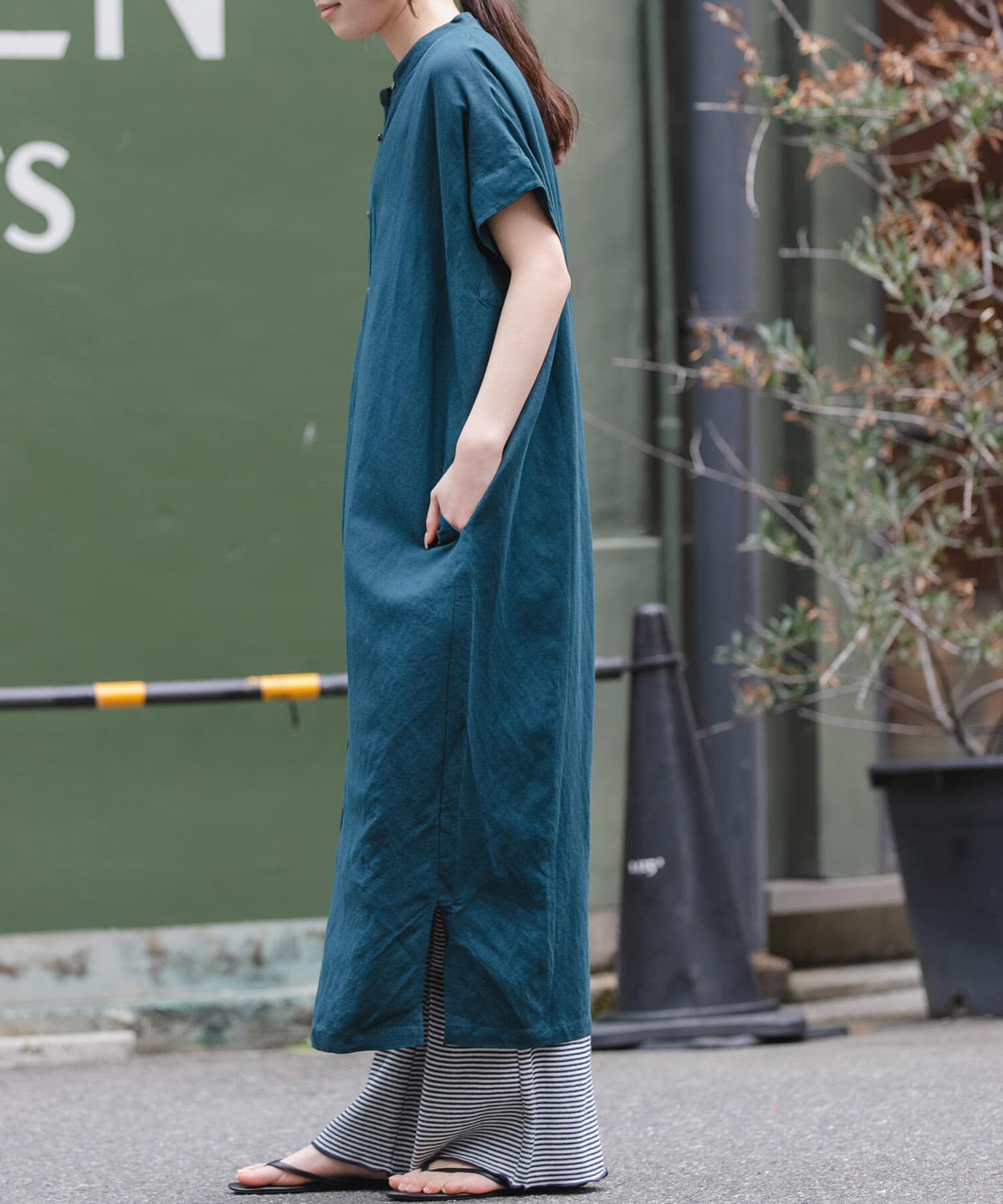 URBAN RESEARCH DOORS「FORK&SPOON　リネンレーヨンシャツワンピース」|ワンピース|