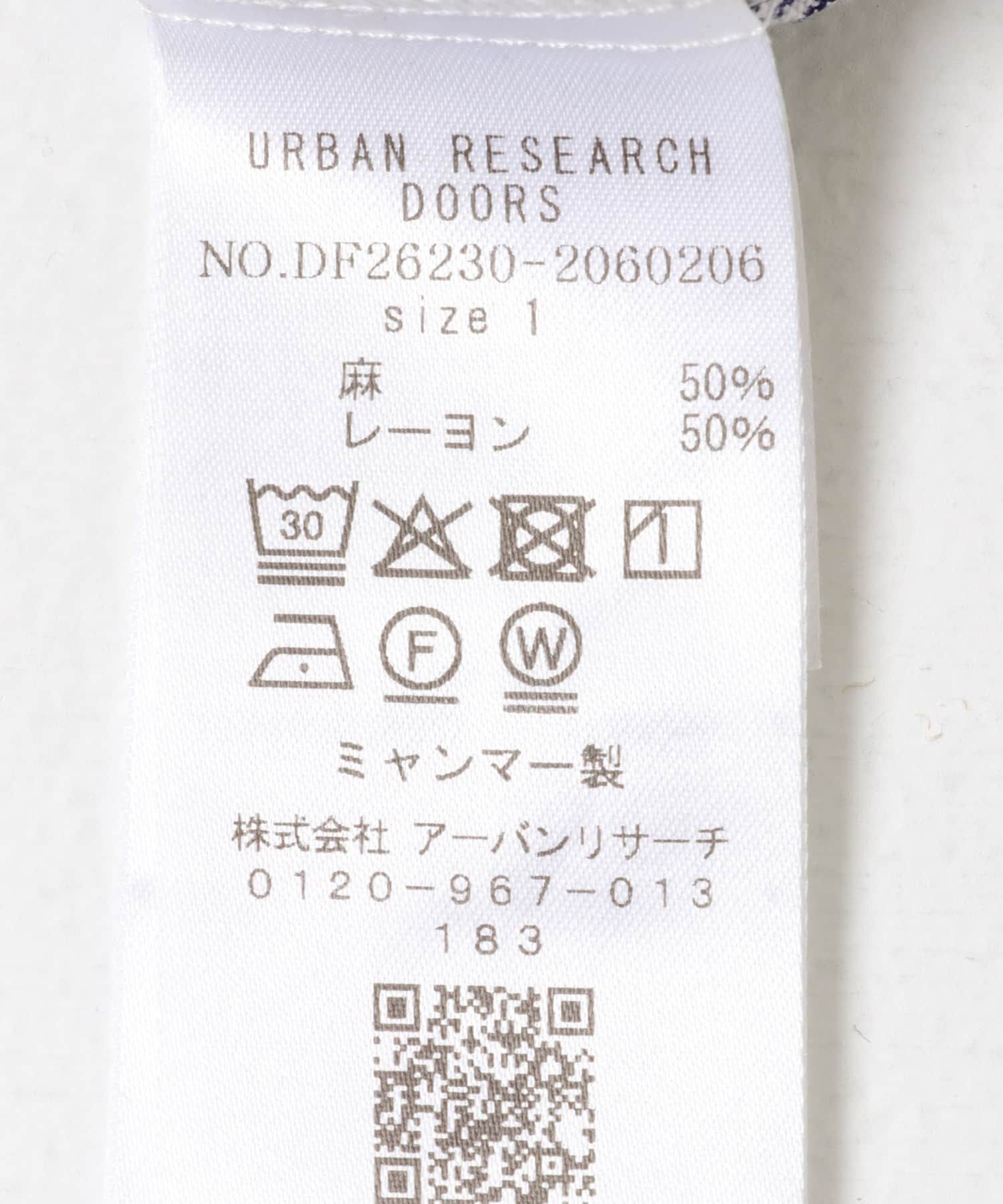 URBAN RESEARCH DOORS「FORK&SPOON　リネンレーヨンシャツワンピース」|ワンピース|