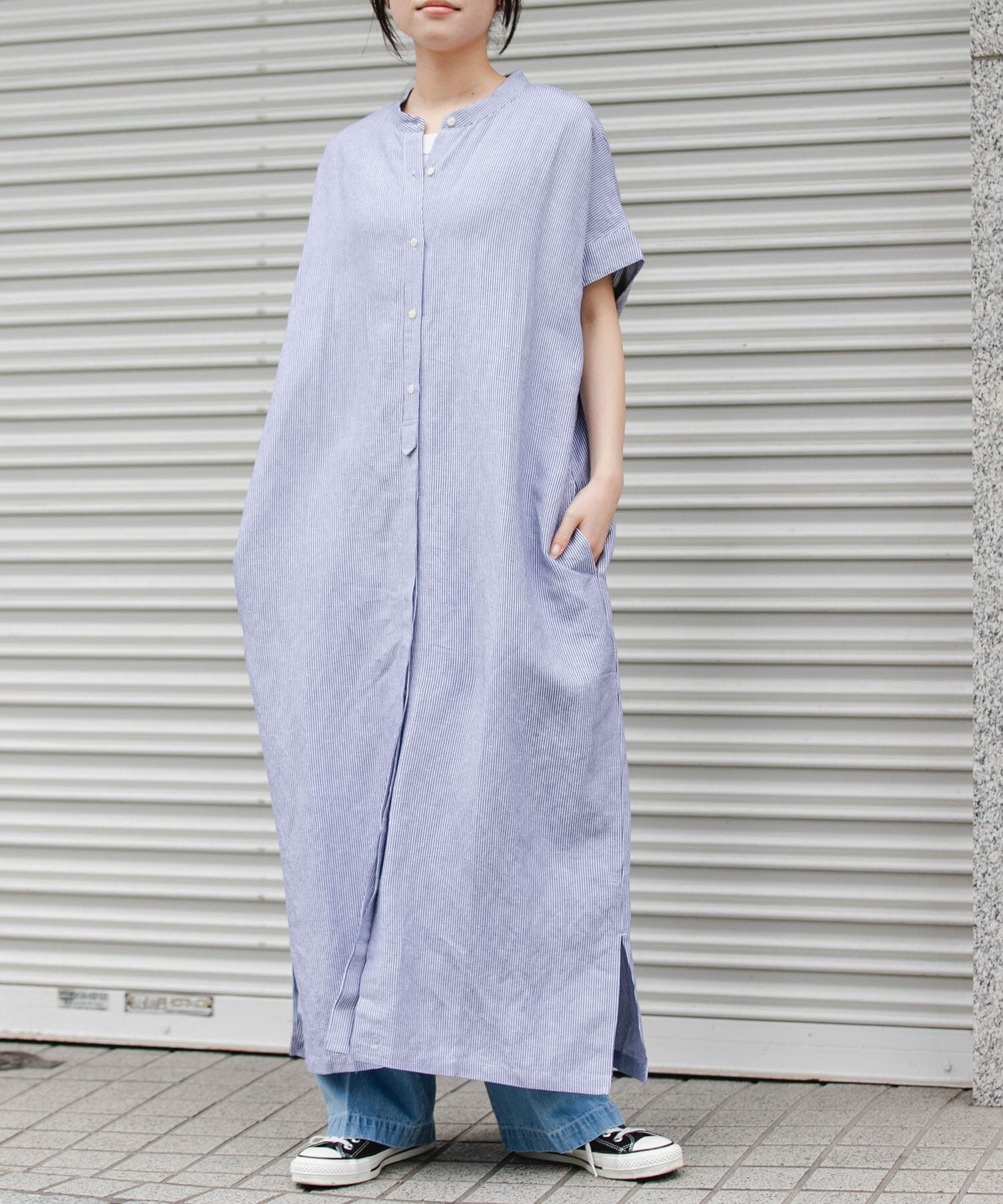 URBAN RESEARCH DOORS「FORK&SPOON　リネンレーヨンシャツワンピース」|ワンピース|