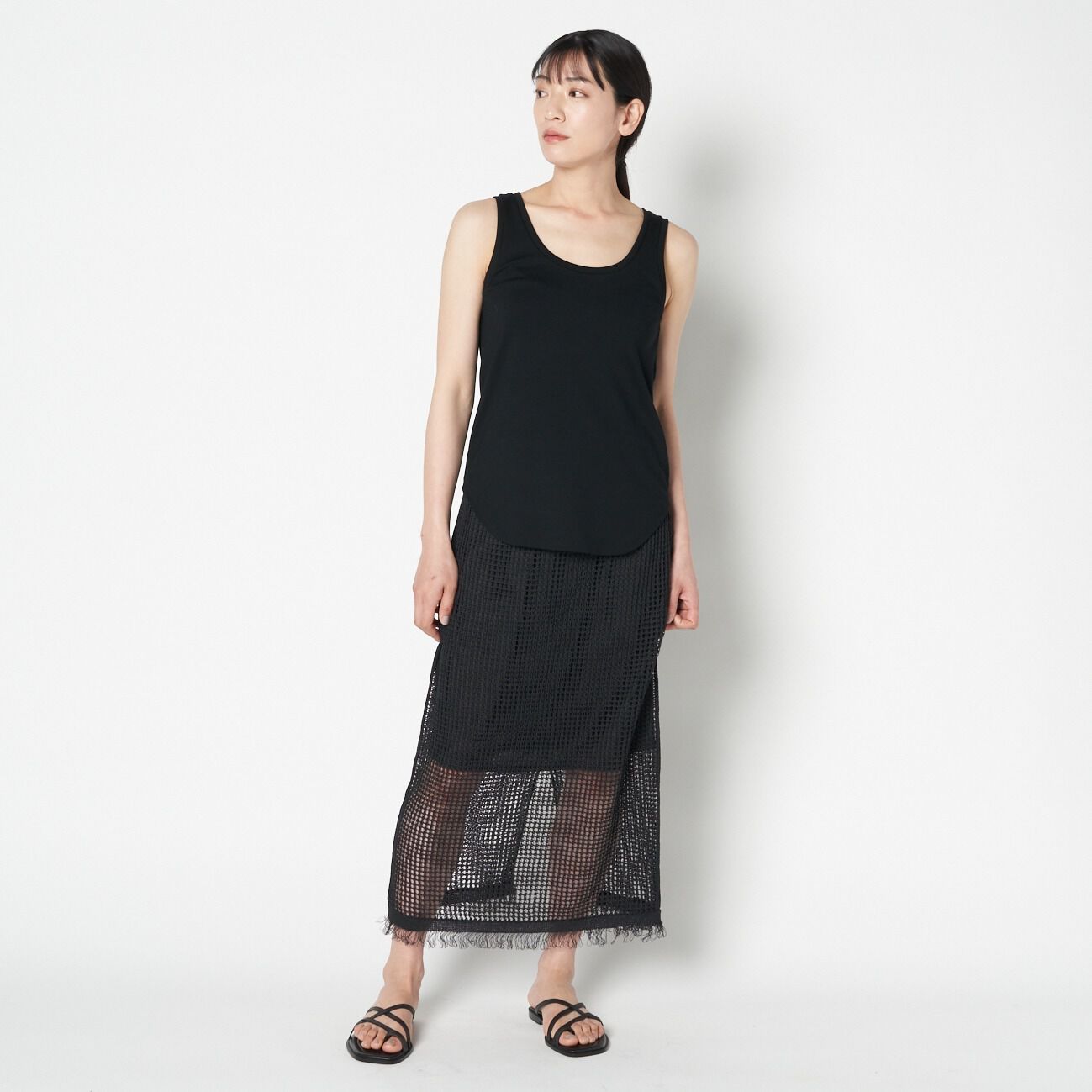 HELIOPOLE「HELIOPOLE PAPER YARN MESH SK」|スカート|