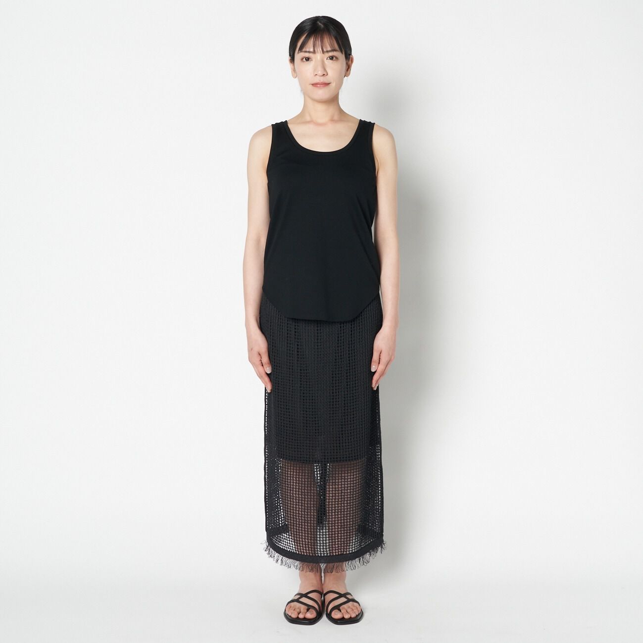 HELIOPOLE「HELIOPOLE PAPER YARN MESH SK」|スカート|