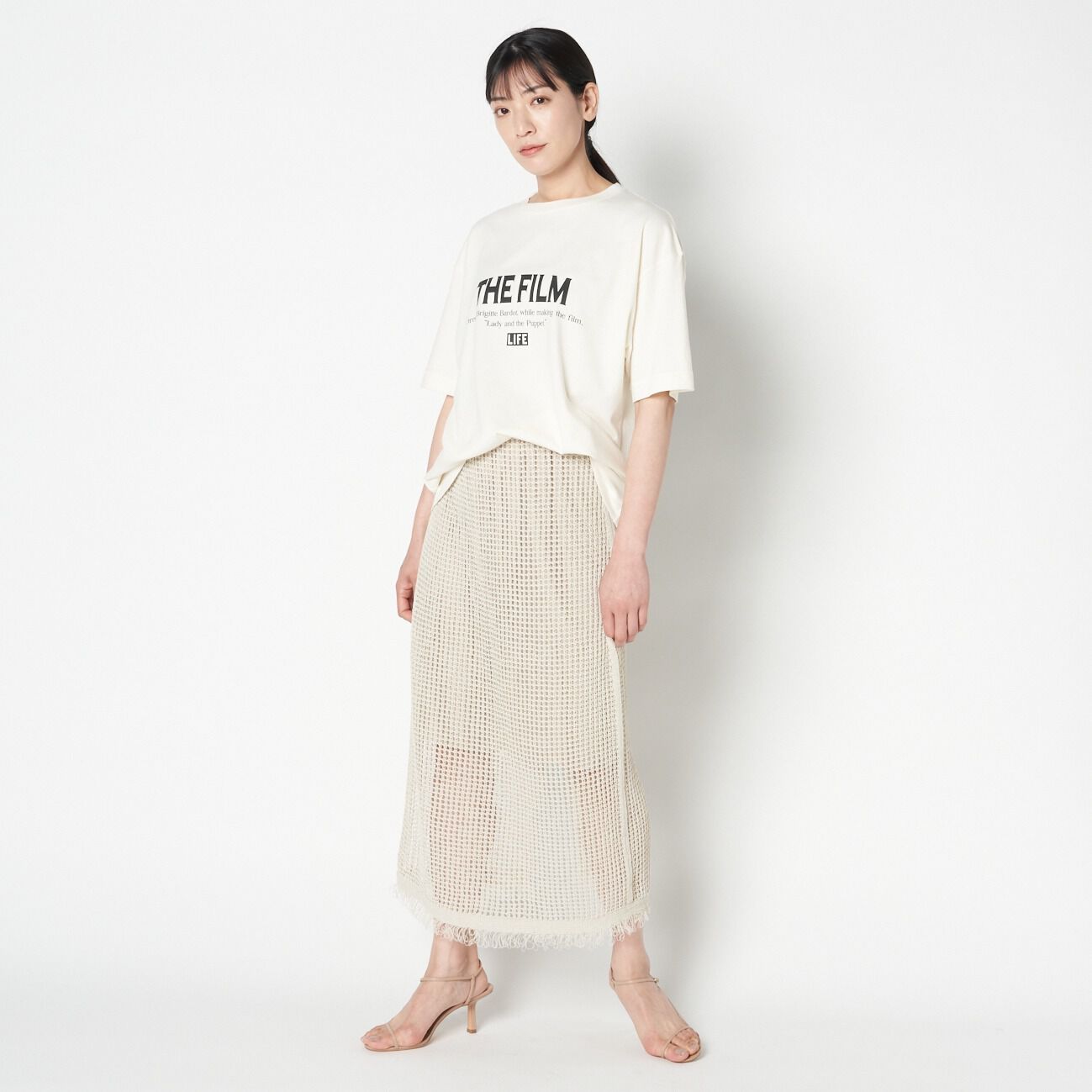 HELIOPOLE「HELIOPOLE PAPER YARN MESH SK」|スカート|