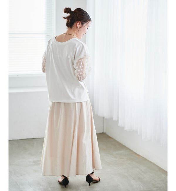 le.coeur blanc「《手洗い可能》TORRAZZO DONNAドット切替カットソー」|Tシャツ・カットソー|