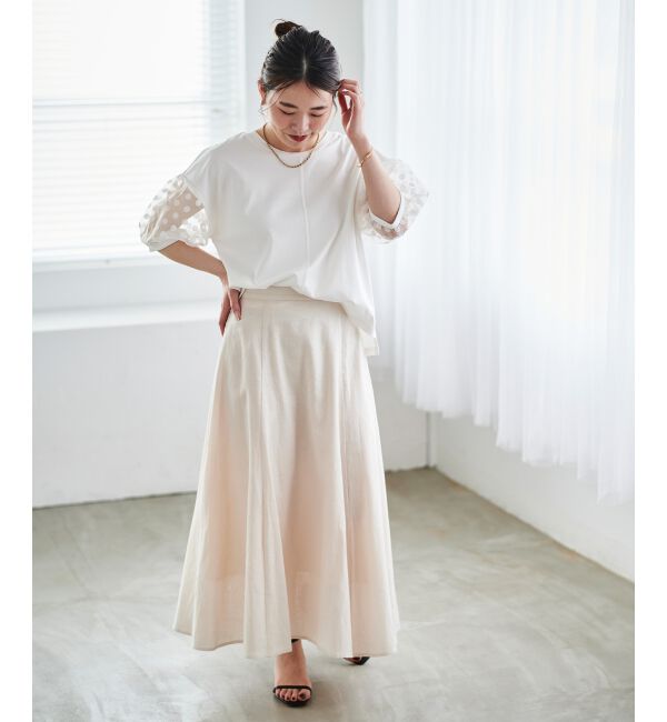 le.coeur blanc「《手洗い可能》TORRAZZO DONNAドット切替カットソー」|Tシャツ・カットソー|