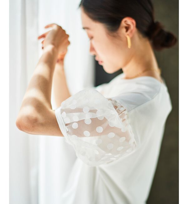 le.coeur blanc「《手洗い可能》TORRAZZO DONNAドット切替カットソー」|Tシャツ・カットソー|