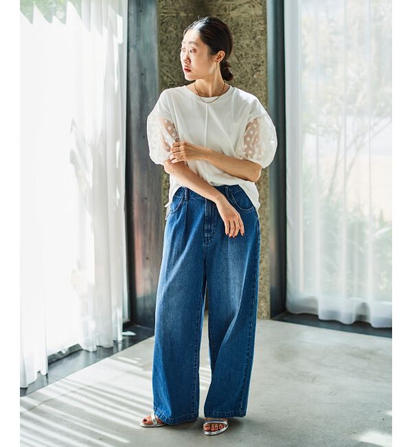 le.coeur blanc「《手洗い可能》TORRAZZO DONNAドット切替カットソー」|Tシャツ・カットソー|