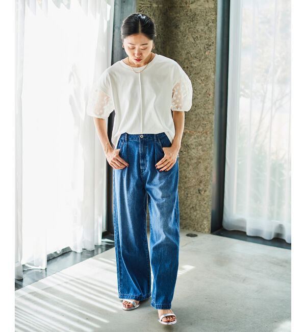 le.coeur blanc「《手洗い可能》TORRAZZO DONNAドット切替カットソー」|Tシャツ・カットソー|