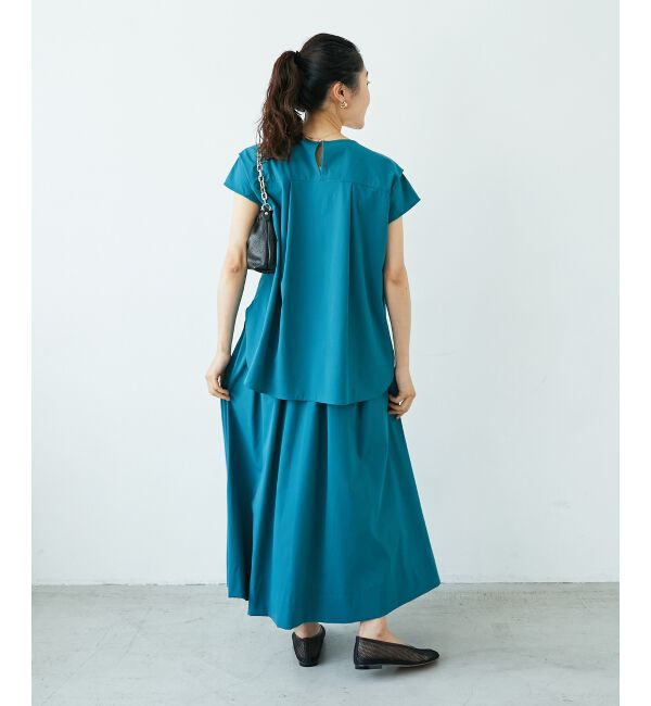  「ナイロンストレッチタックギャザースカート」|スカート|