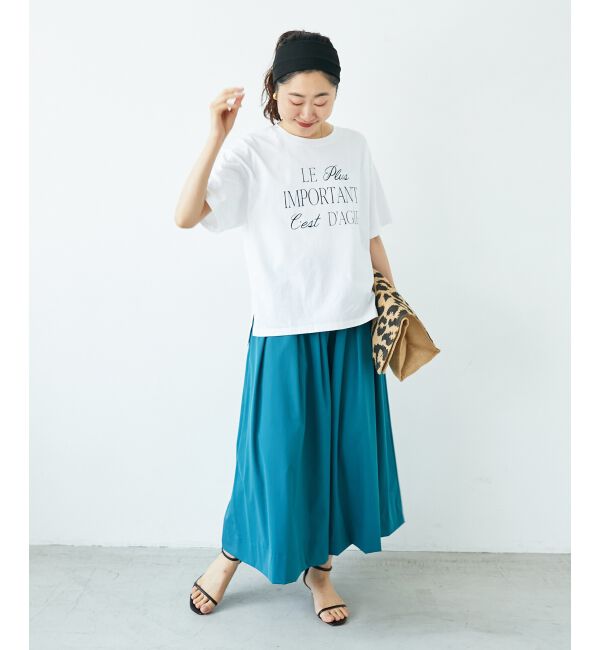  「ナイロンストレッチタックギャザースカート」|スカート|