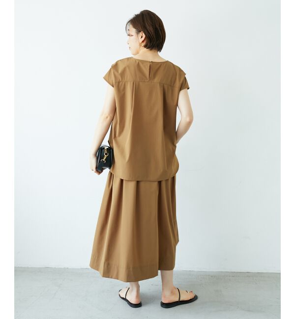  「ナイロンストレッチタックギャザースカート」|スカート|