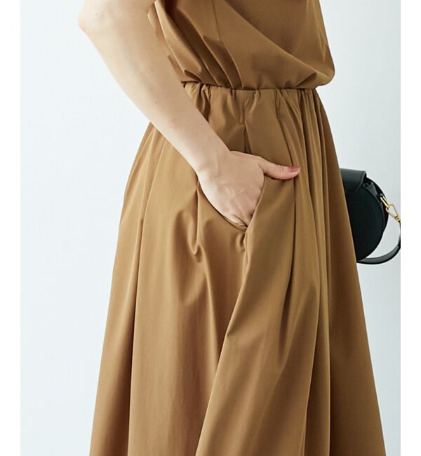  「ナイロンストレッチタックギャザースカート」|スカート|