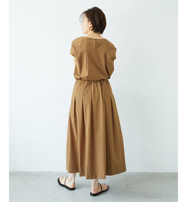  「ナイロンストレッチタックギャザースカート」|スカート|