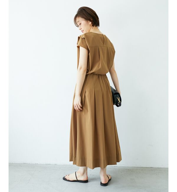  「ナイロンストレッチタックギャザースカート」|スカート|