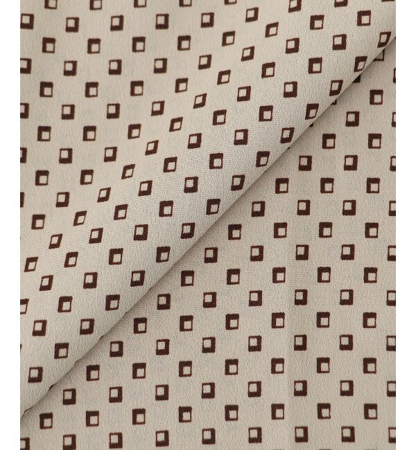  「【日本製】シャーリングネック幾何柄ブラウス」|シャツ・ブラウス|