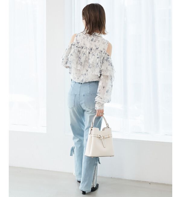  「バイカラーボウタイフリルブラウス」|シャツ・ブラウス|